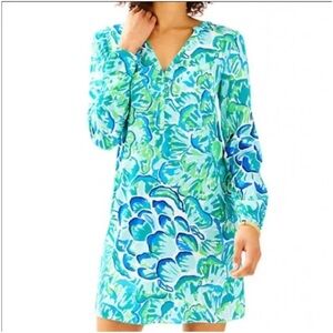 Lilly Pulitzer Delphine Blue Green Agate Lazy River Tunic Dress